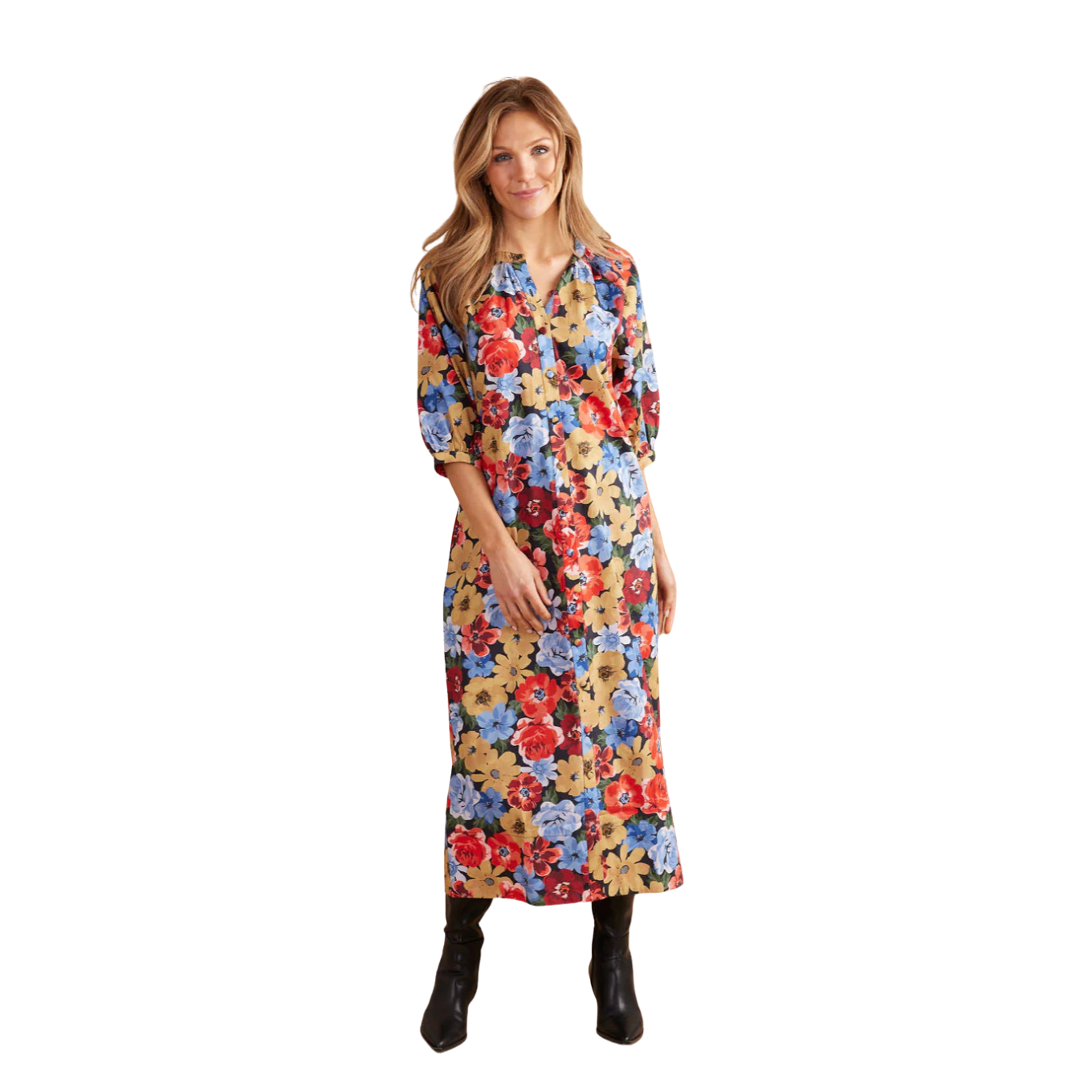 Double A Madeline Dress -Nocturnal Garden