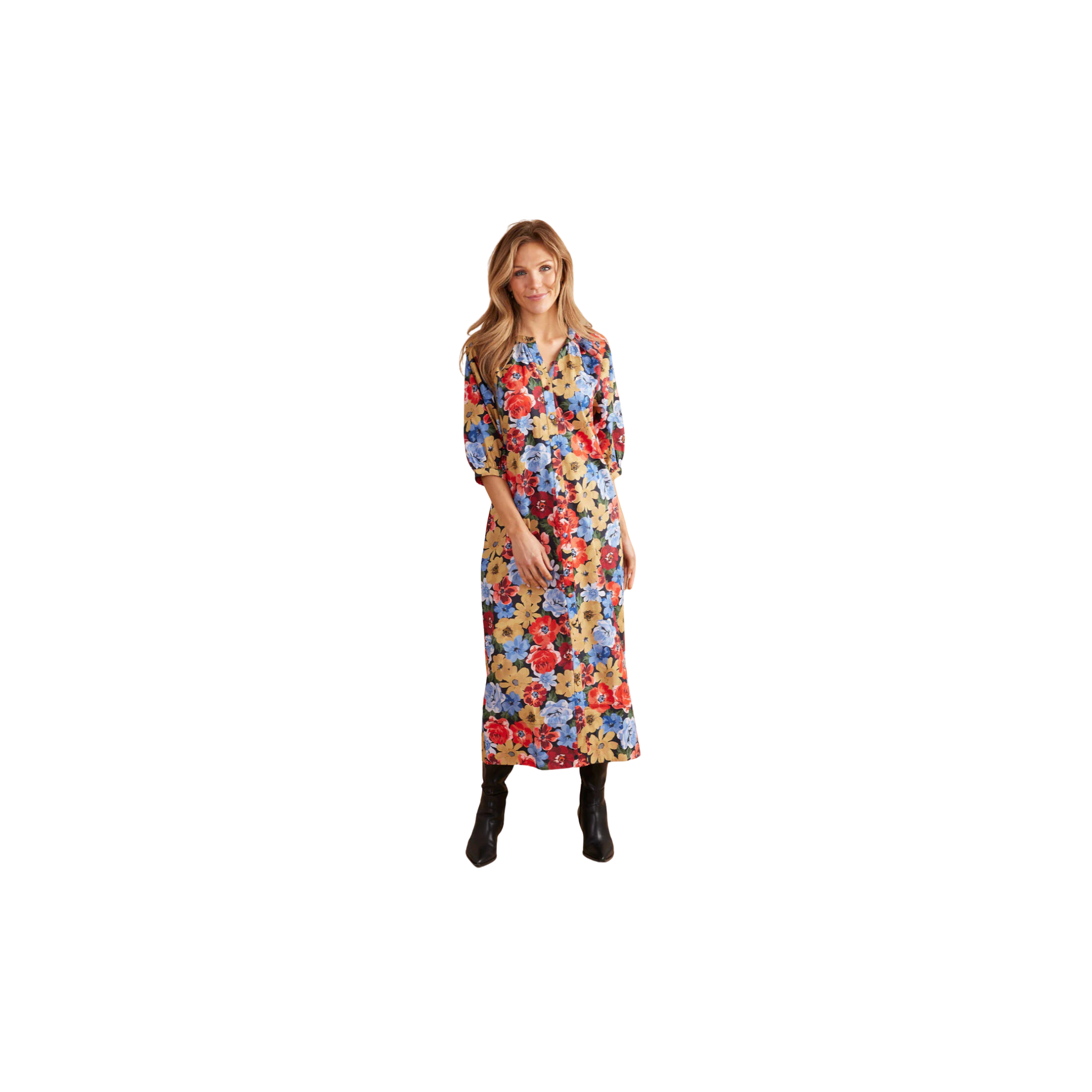 Double A Madeline Dress -Nocturnal Garden