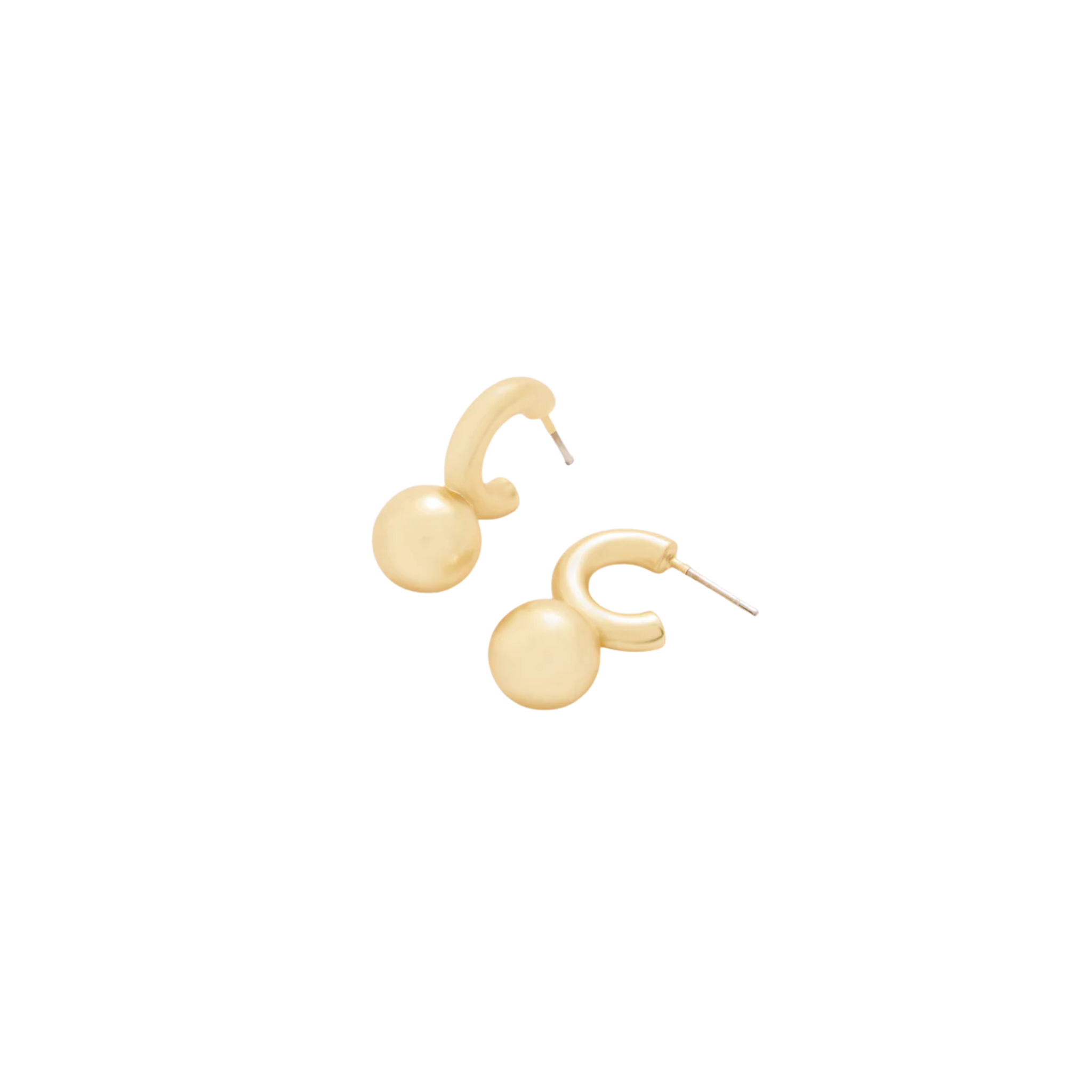Chunky Ball Hoop Earrings -Gold