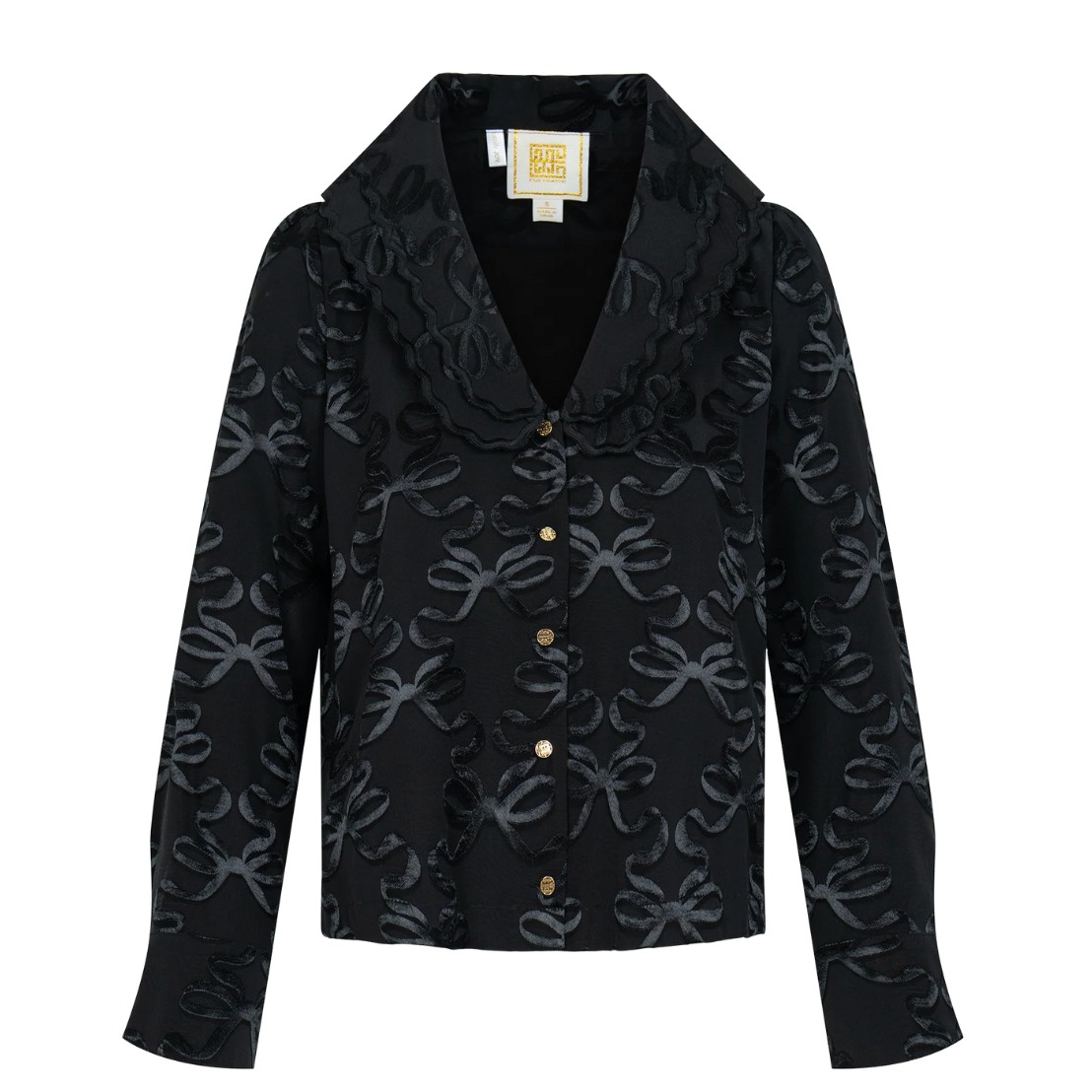 Emily McCarthy Cameron Top -Bow Lattice