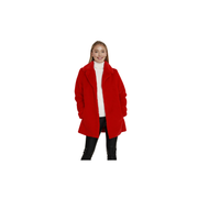 Dolce Cabo Mid-Length Faux Fur Coat -Red