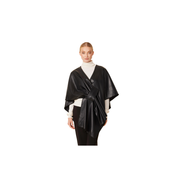 Dolce Cabo Faux Leather Tonal Whip Stitch Wrap -Black