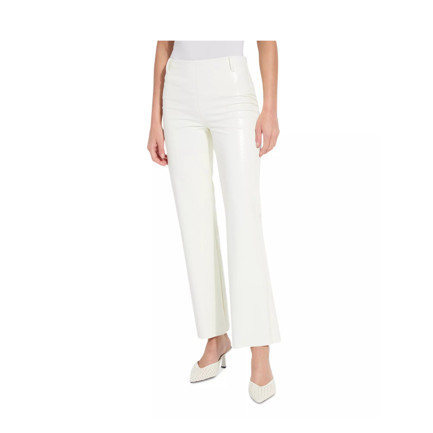 Lysse Amara Straight Flare Pant -Snow White Wicker Texture