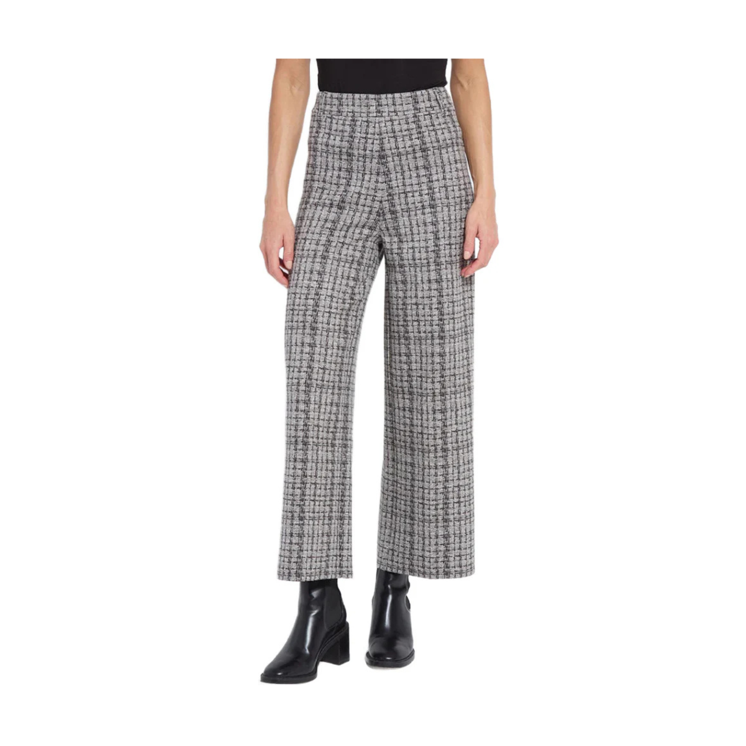 Lysse Erin High Waist Wide Leg Pant -Lush Tweed