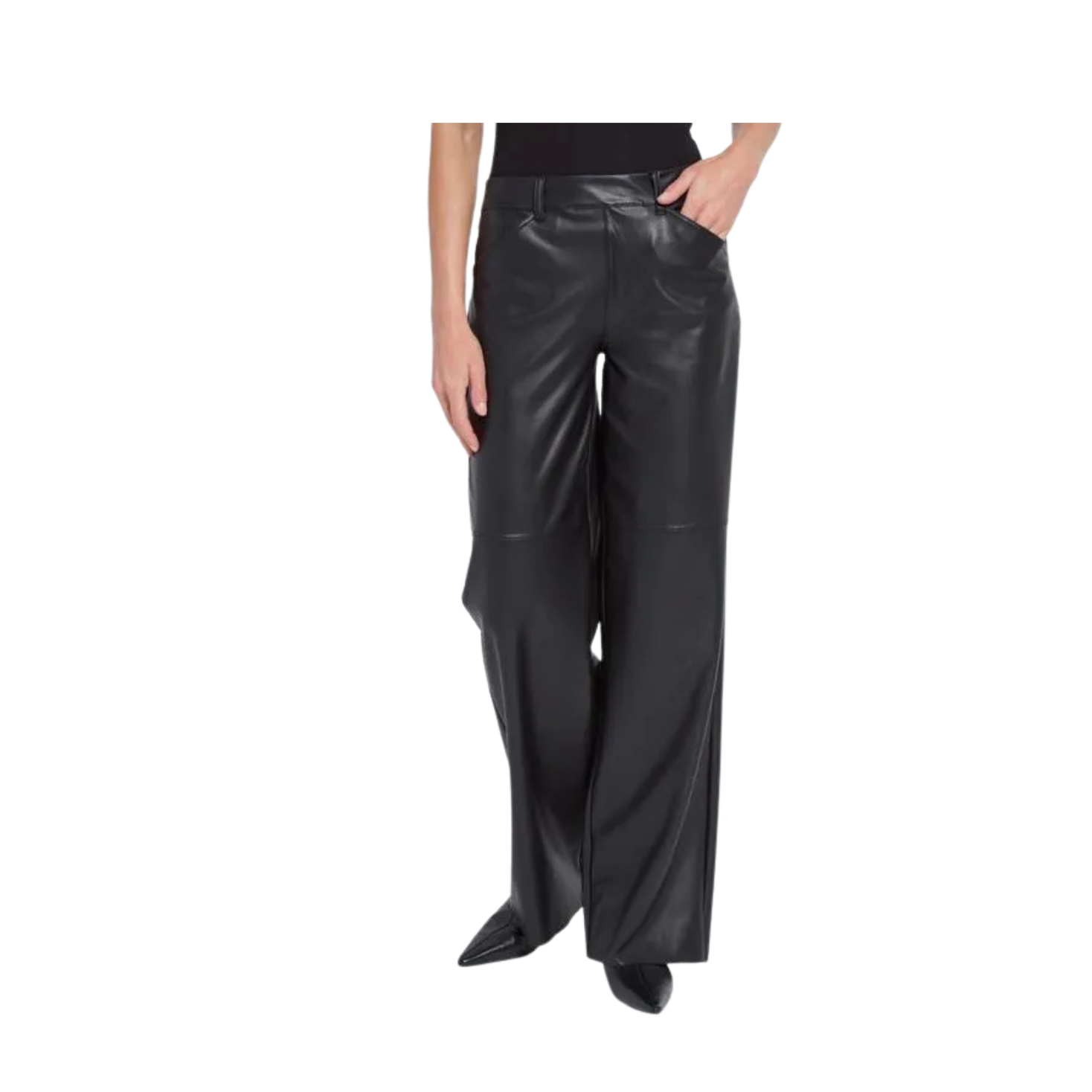 Lysse Azara Wide Leg Faux Leather Pant -Black
