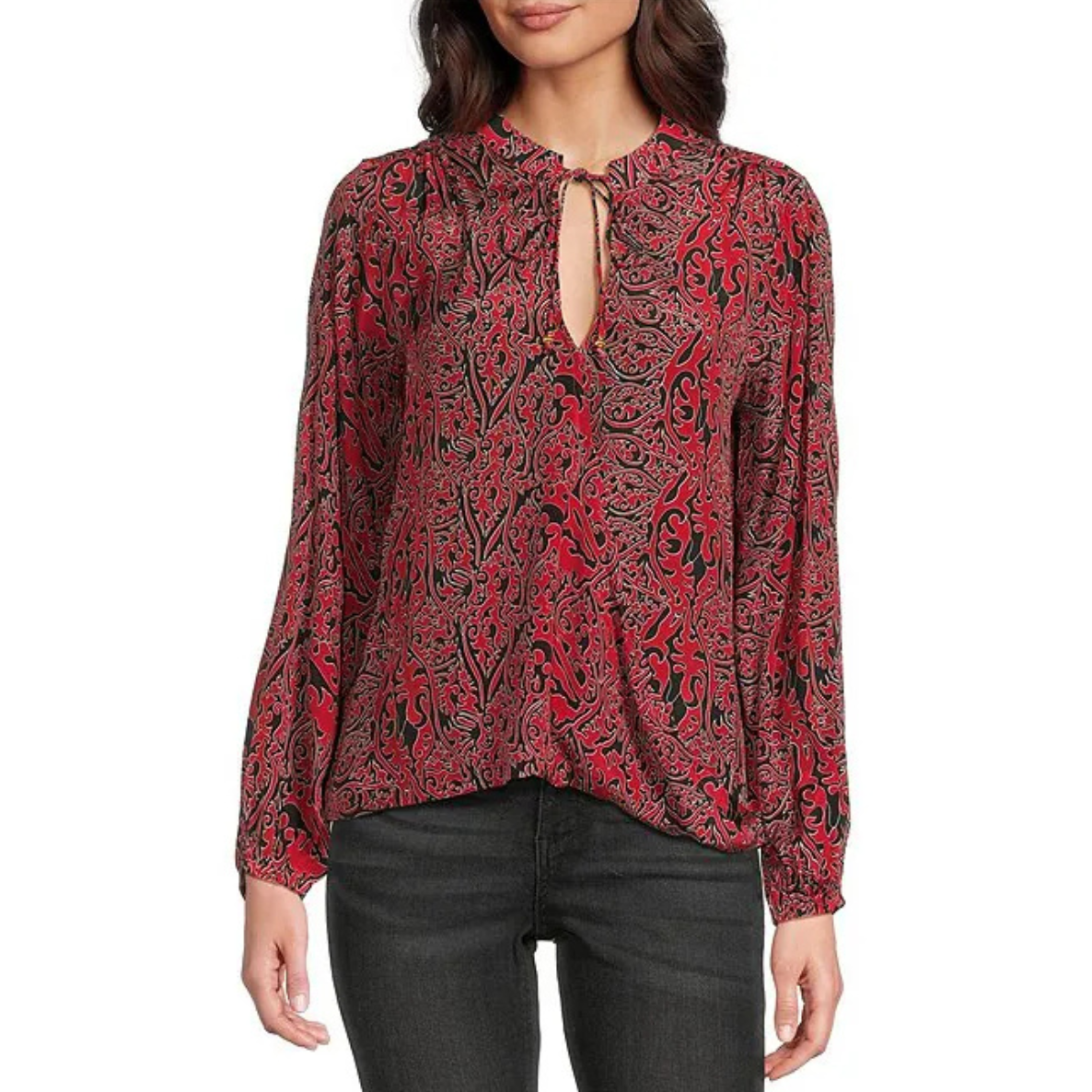 APNY Crossover Top w/ Tassel -Red