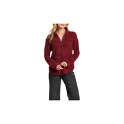 APNY Chenille Henley with Grommet Placket -Wine