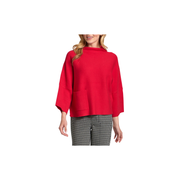 APNY Funnel Neck Sweater with Patch Pocket -Red