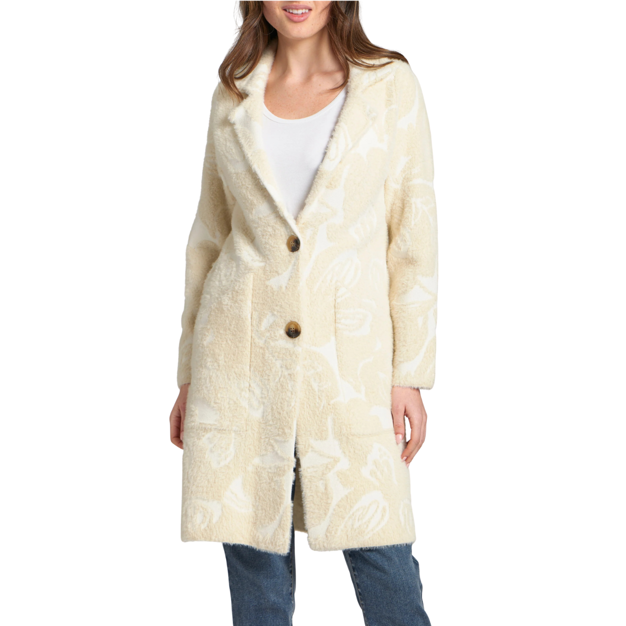 APNY Neutral Cozy Long Cardigan Coat -Natural