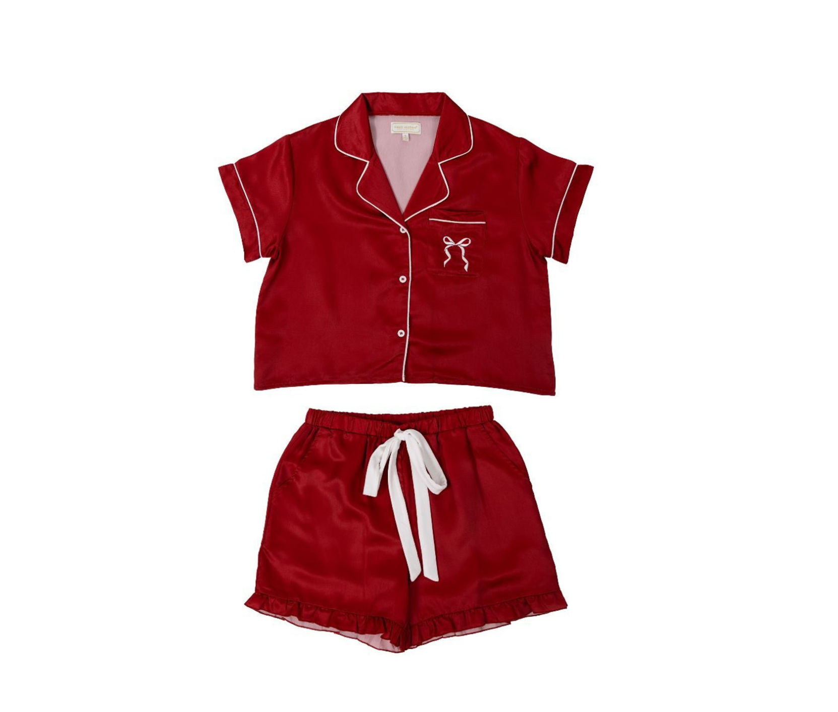 Simply Southern SS Bow Pajamas Shorts Set - Red