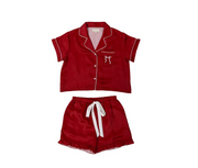 Simply Southern SS Bow Pajamas Shorts Set - Red