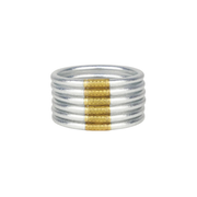 BuDhaGirl Silver All Weather Bangle Serenity Prayer (Set of 6) Large