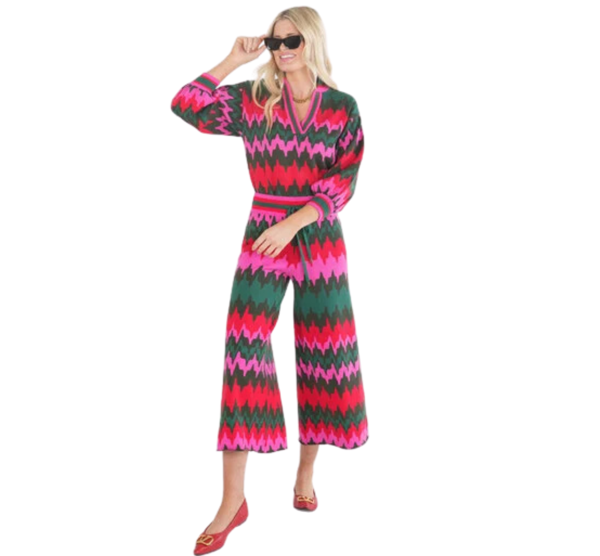 Emily McCarthy Teddy Crop Trouser - Ruby Ripple