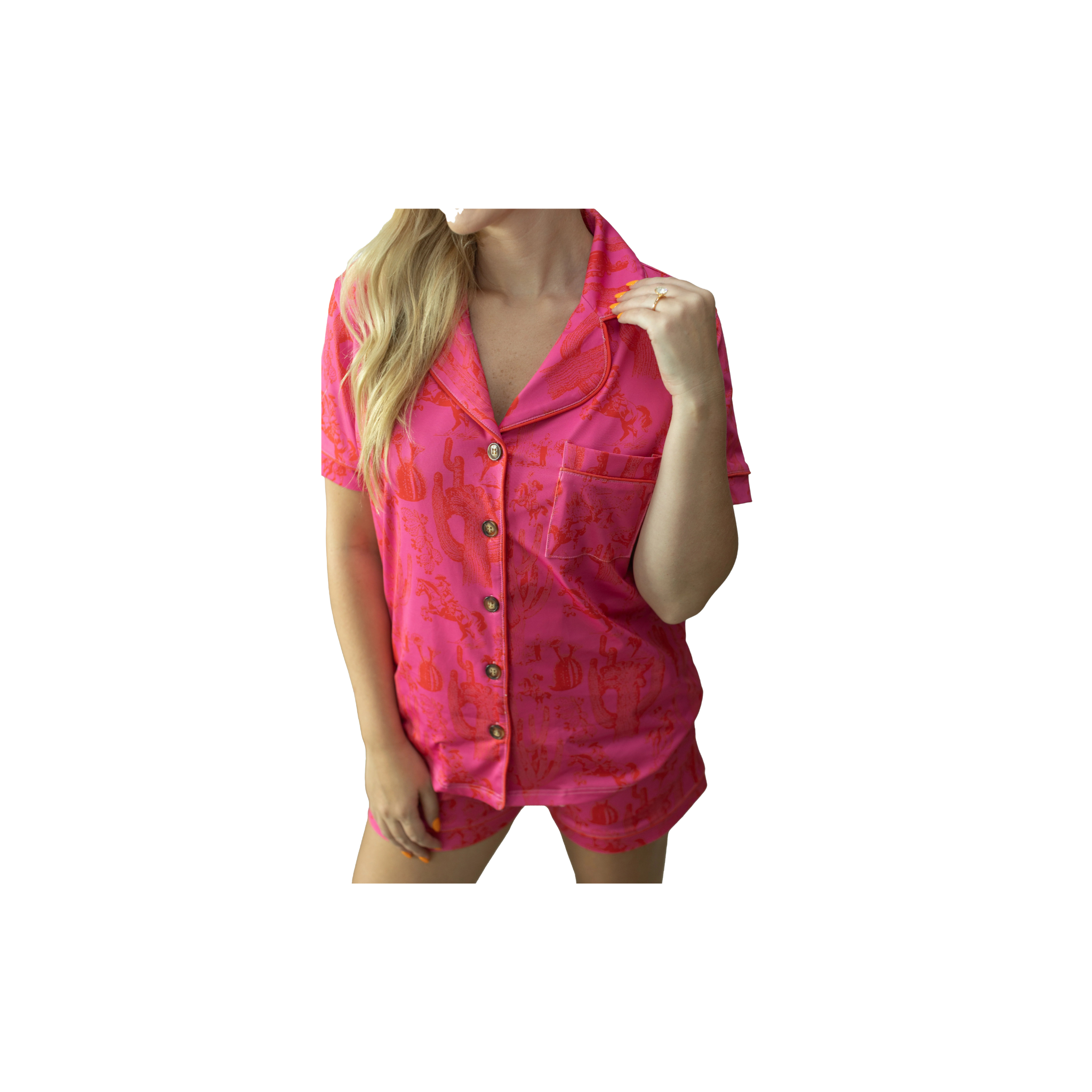 Moon Ryder Cactus Cowgirl Short Sleeve Loung Set