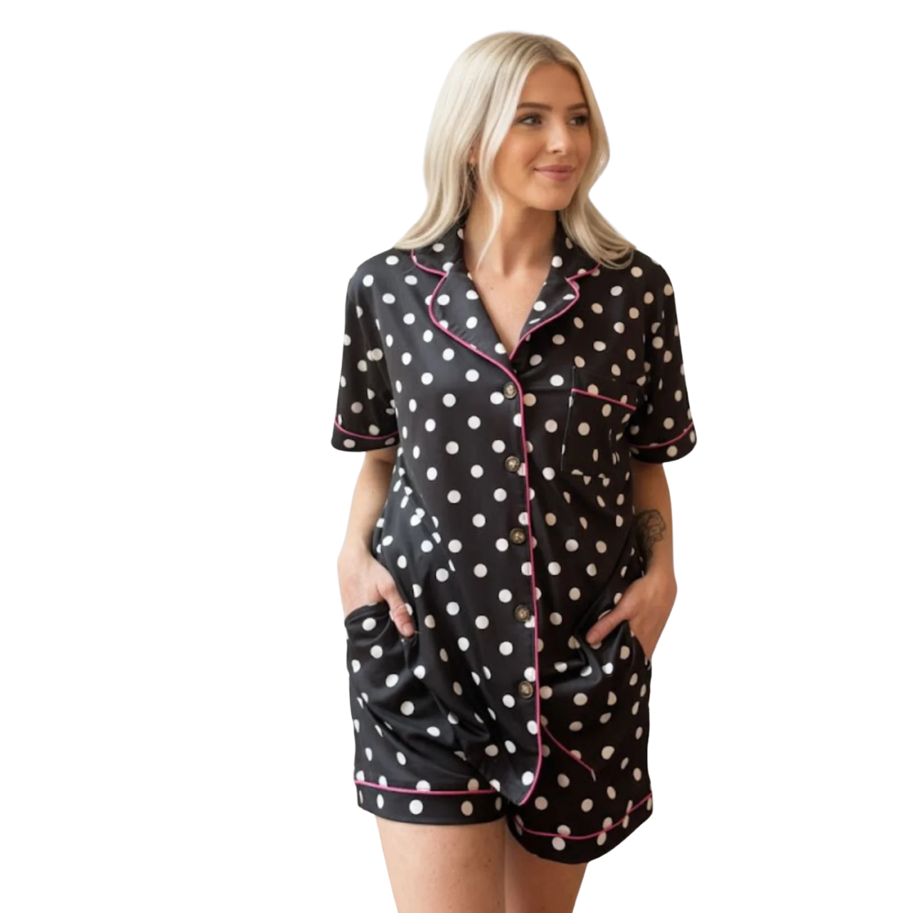 Moon Ryder Polka Dot Short Sleeve Lounge Set