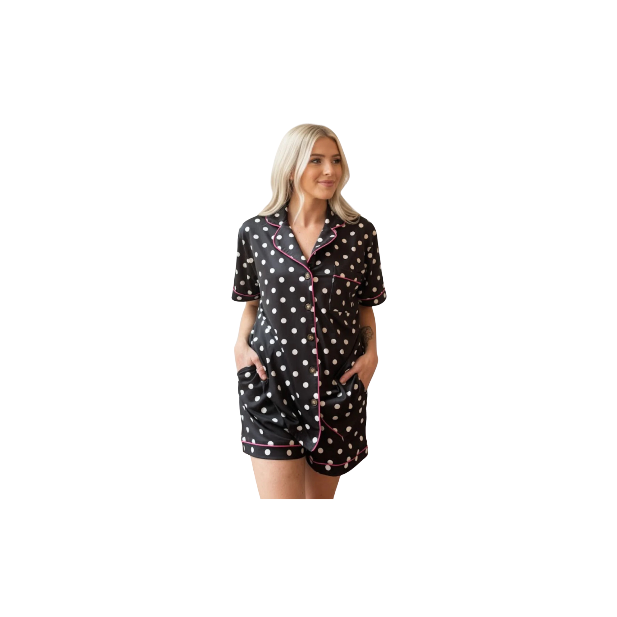 Moon Ryder Polka Dot Short Sleeve Lounge Set