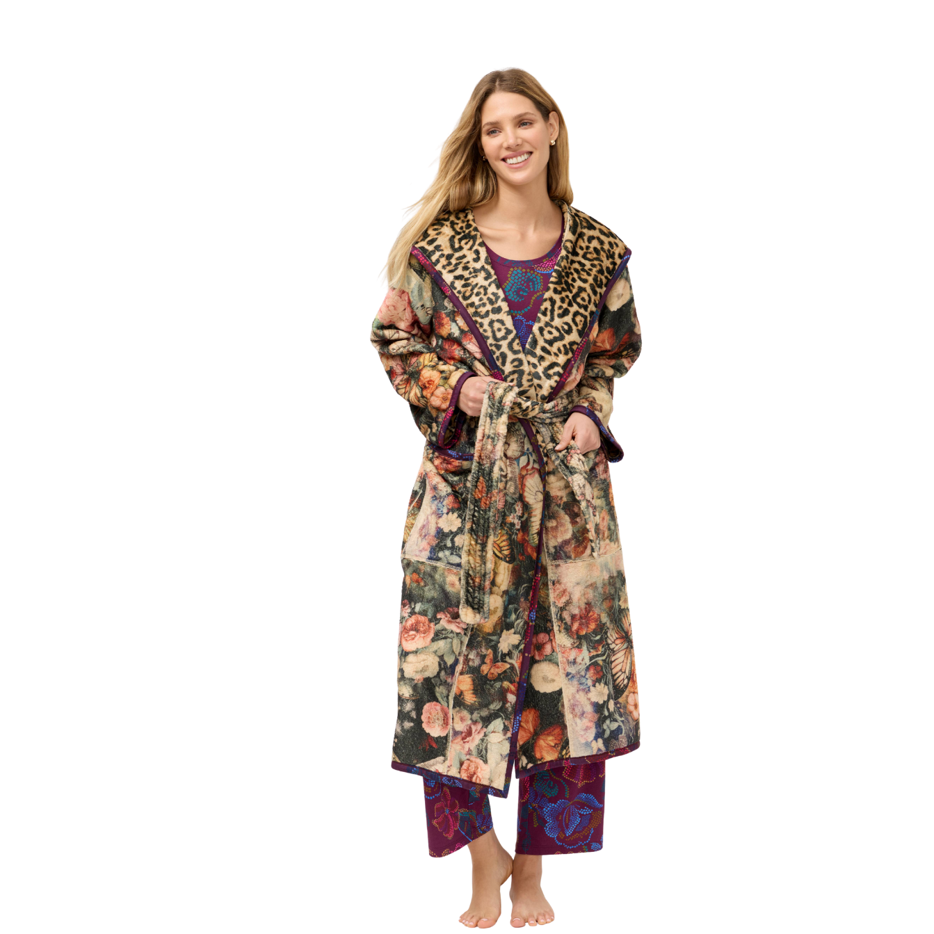 Johnny Was Aditi Reversible Robe -Bellina Leopard