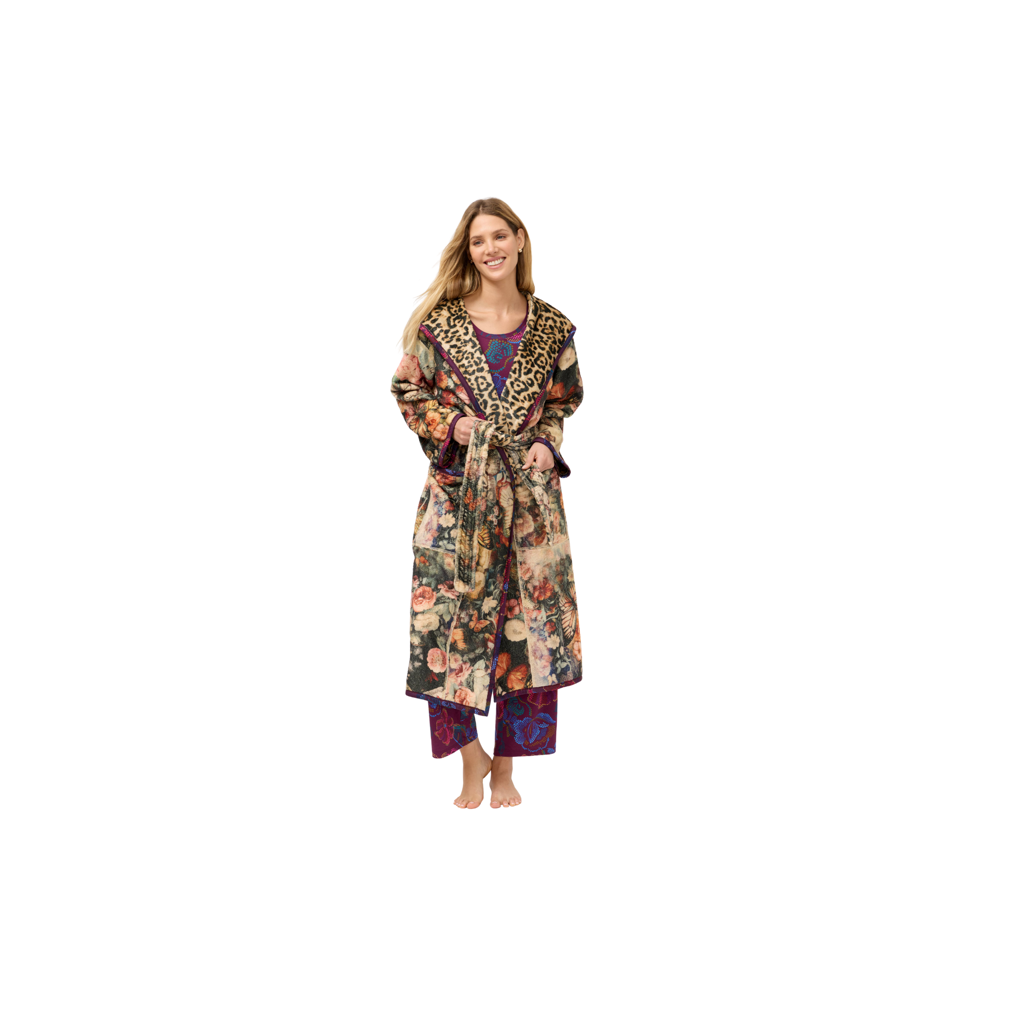 Johnny Was Aditi Reversible Robe -Bellina Leopard