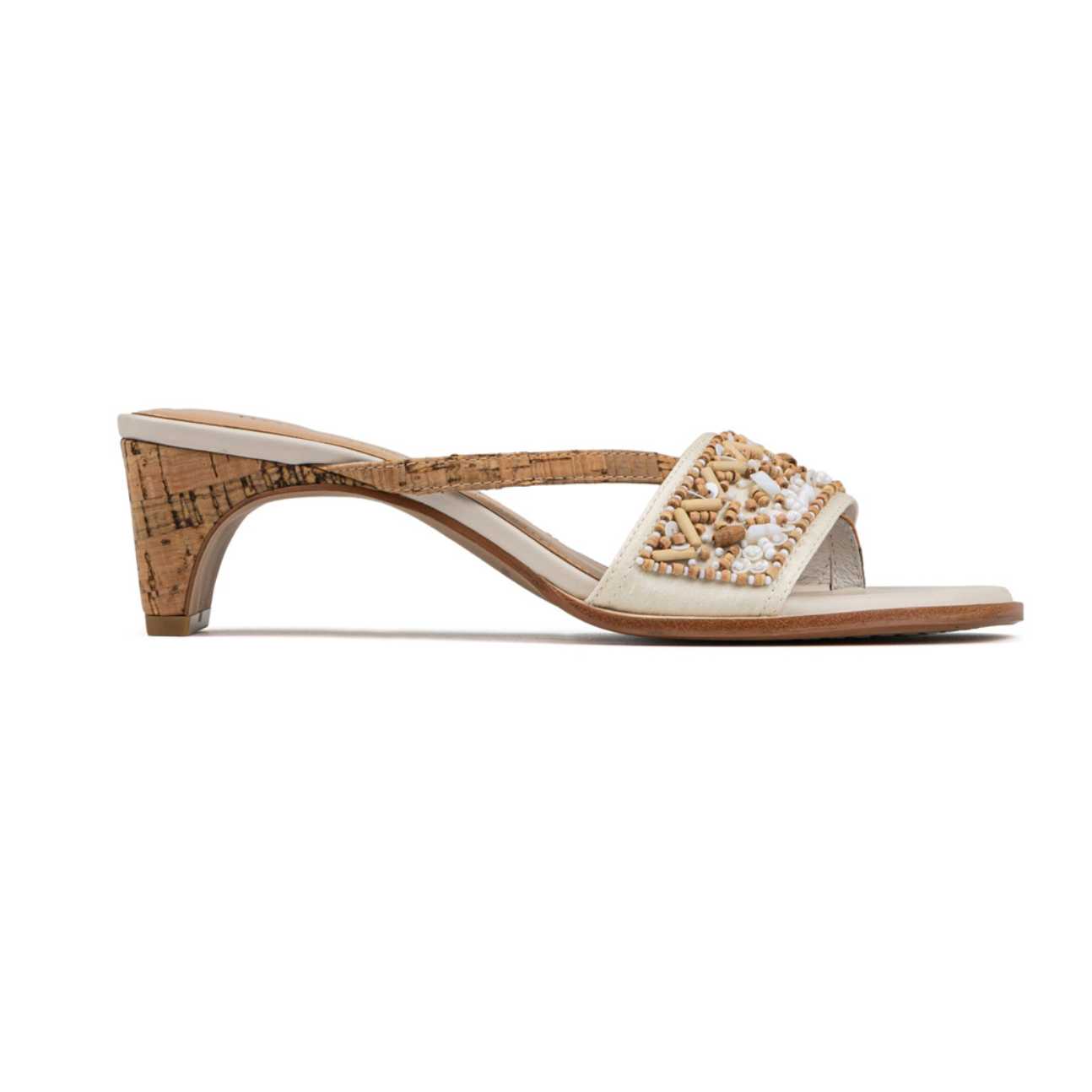 Donald Pliner Dhora Mid Dress Sandal -Natural/White