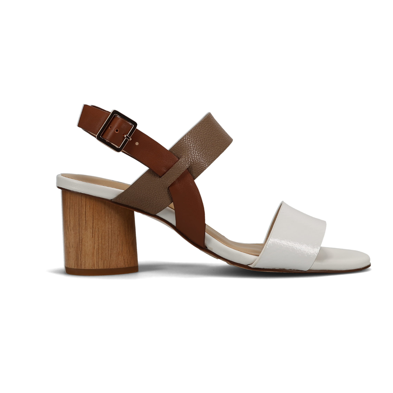 Vaneli Lorian Heeled Sandal -White/Taupe Combo