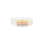 BuDhaGirl White Pearl Three Queens All Weather Bangles (Set of 3) Large