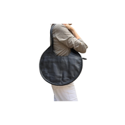 Intertwined Leather Circle Purse -Black