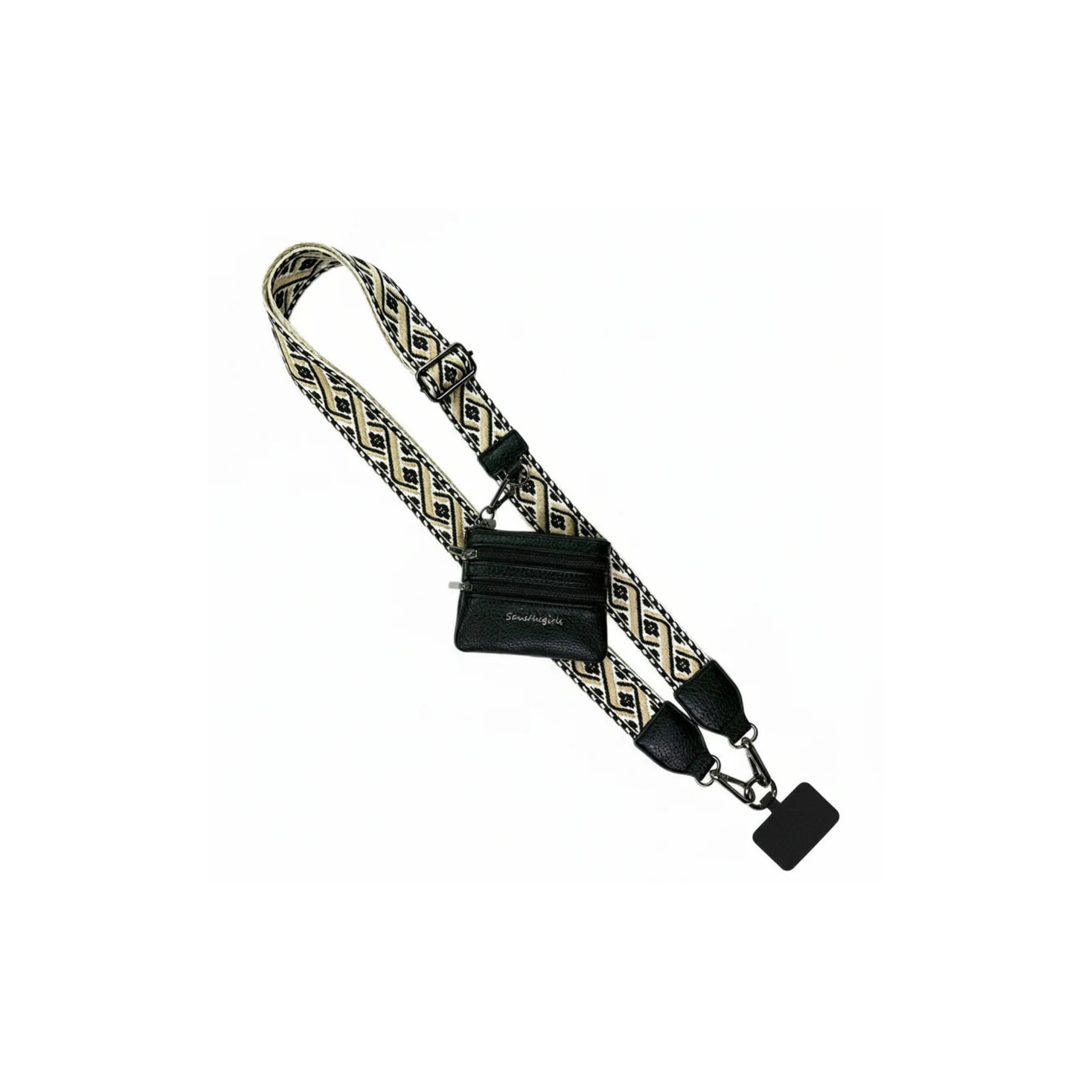 Save the Girls: Clip & Go Strap w/ Zippered Pouch -XOXO Black