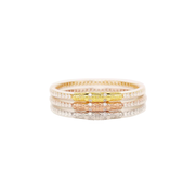 BuDhaGirl Clear Crystal Three Queens All Weather Bangles (Set of 3) Medium