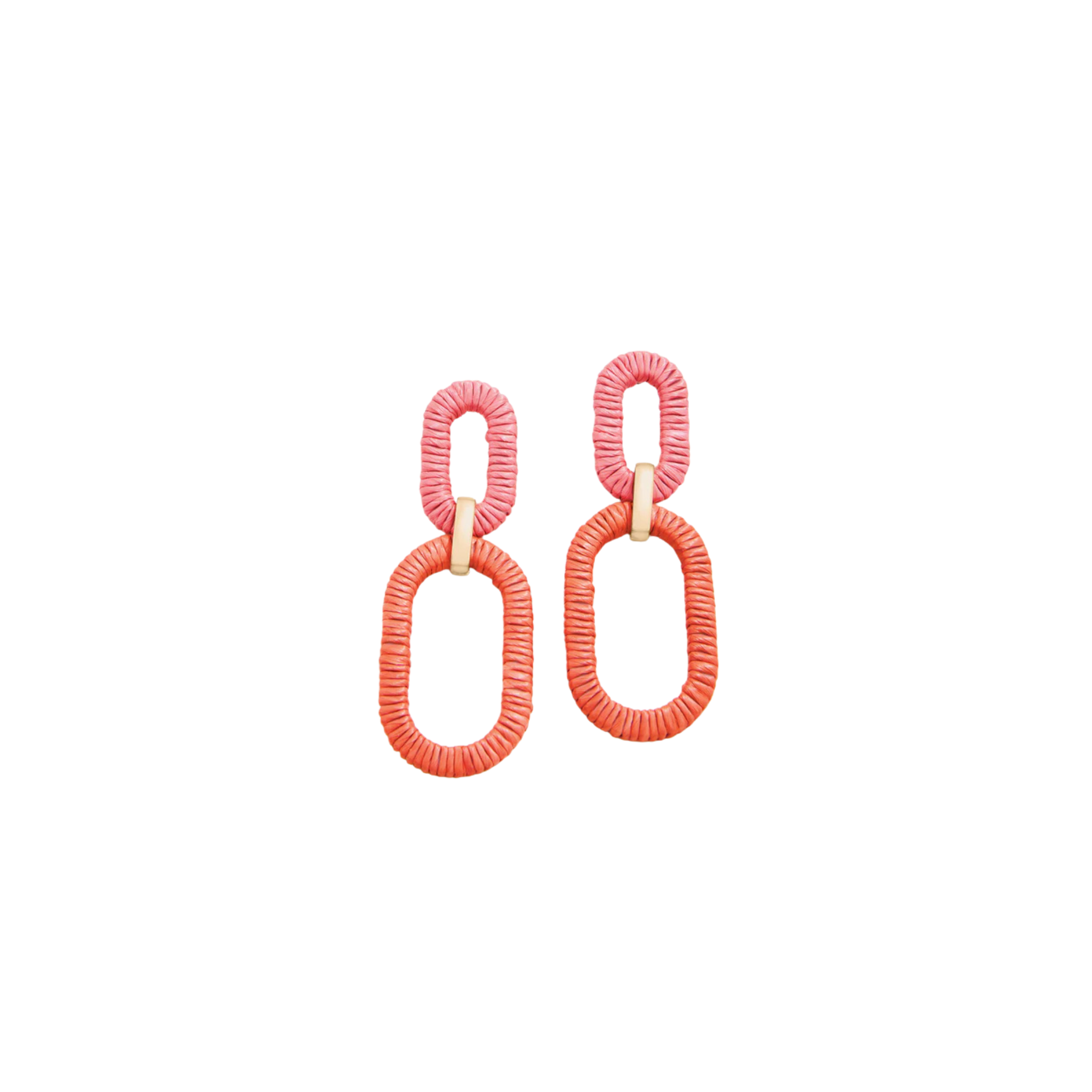 Spartina 449 Straw Link Earrings -Red