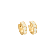 Spartina 449 Lightner Hoop Earrings 14mm -White Opal