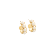Spartina 449 Anna Petite Hoop Earrings -Pearl