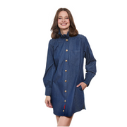 Dizzy Lizzie Denim Tunic with Ruffle Neck & Side Pockets