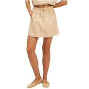 The GREii Sporty Chic Piping Detail Skirt -Beige