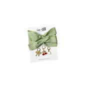 Leo + Lee Sage Gingham Lace & Charm Set (Heart, Bow, Cherry)