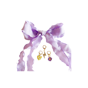 Leo + Lee Lavender Lace Shoelace & Charm Set (Heart, Lightning Bolt, Flower)