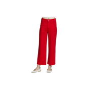 APNY Ponte Cropped Wide Leg Pant w/ Patch Pocket -Red