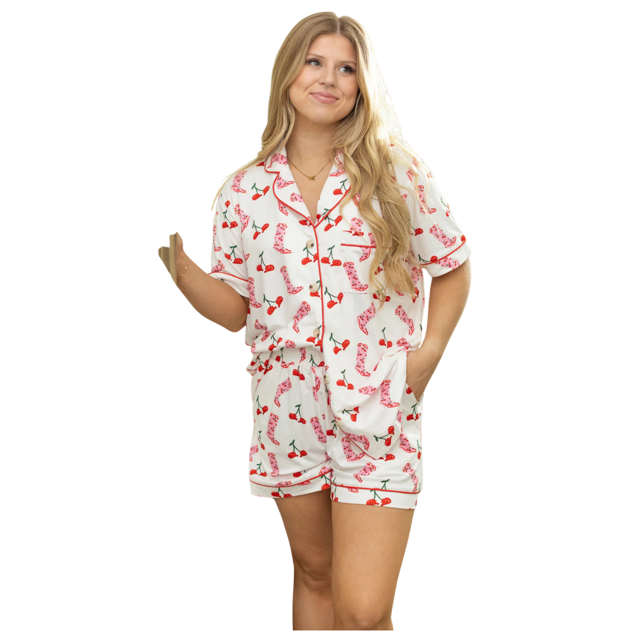 Moon Ryder Cherry Cowgirl Short Sleeve Lounge Set