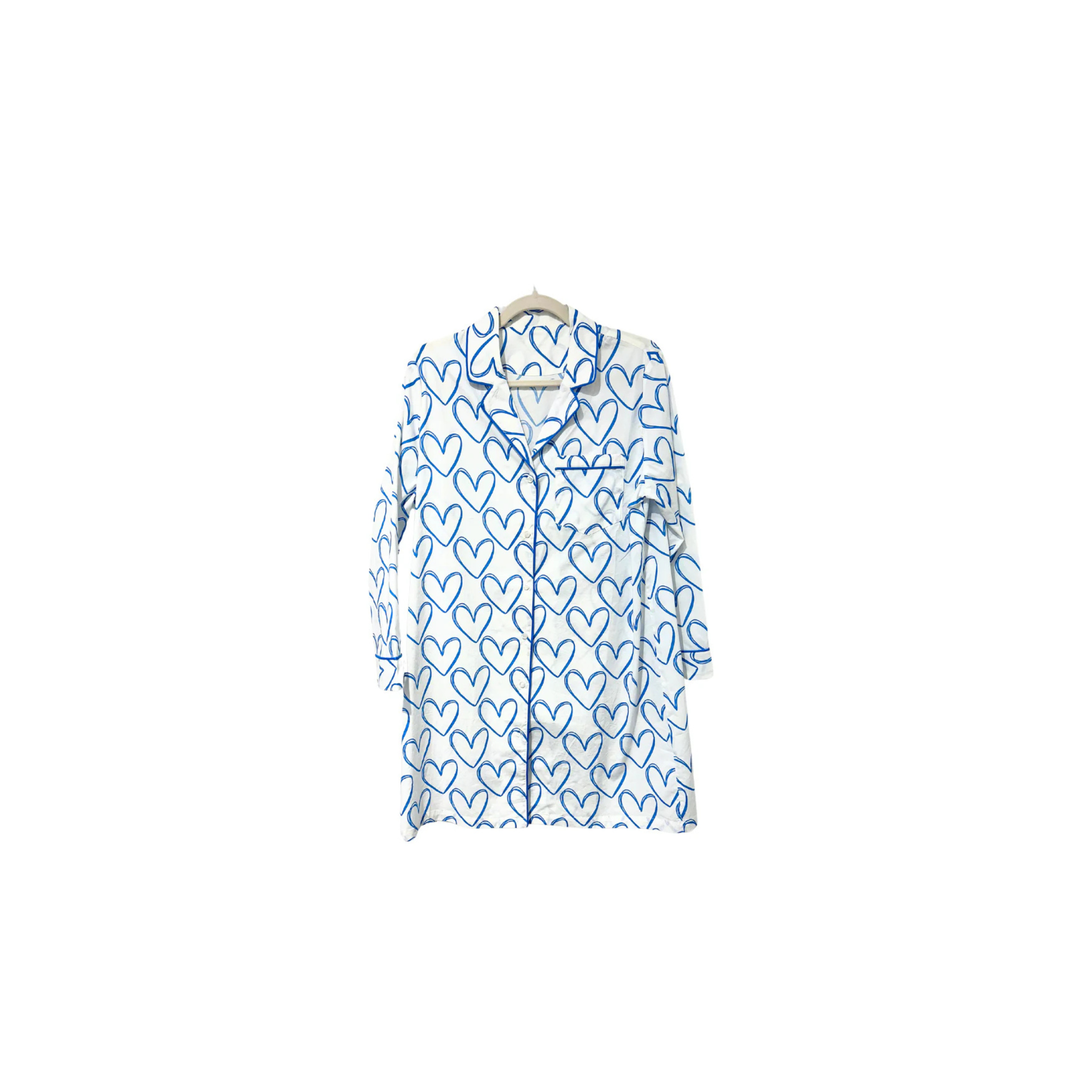 Caryn Lawn Blue Heart Sleep Shirt (size 2)