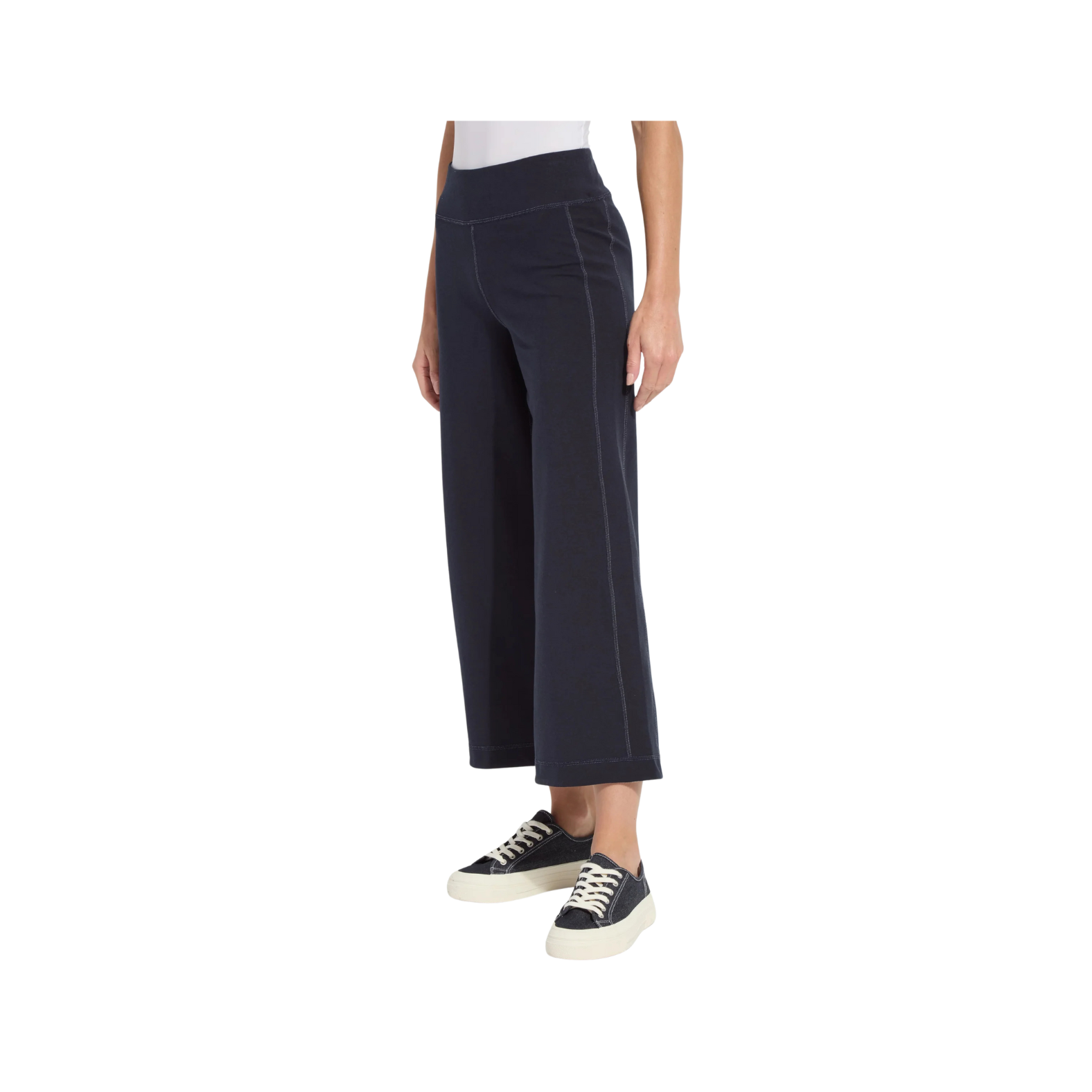 Lysse Jovie Reversible Wide Leg Crop Jogger -True Navy/Grey Melange