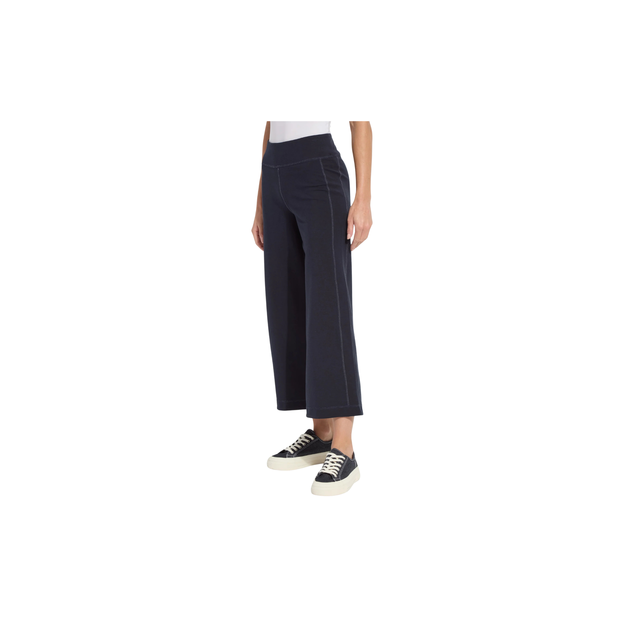 Lysse Jovie Reversible Wide Leg Crop Jogger -True Navy/Grey Melange