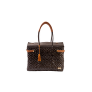 Luzia Closed Basket Tote Jumbo Braided Solid Brown