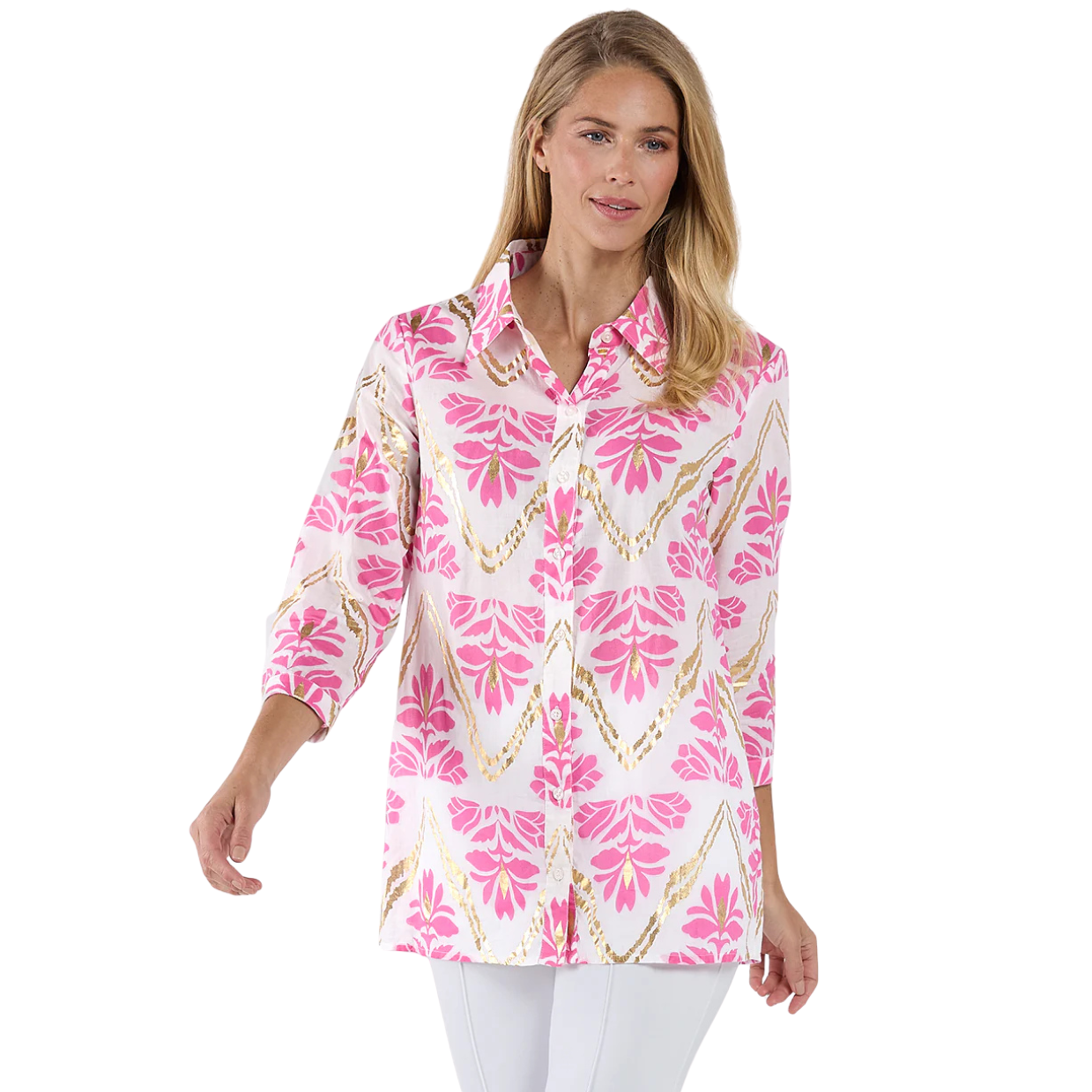 Jude Connally Sharon Top -Gilded Flora White Gold