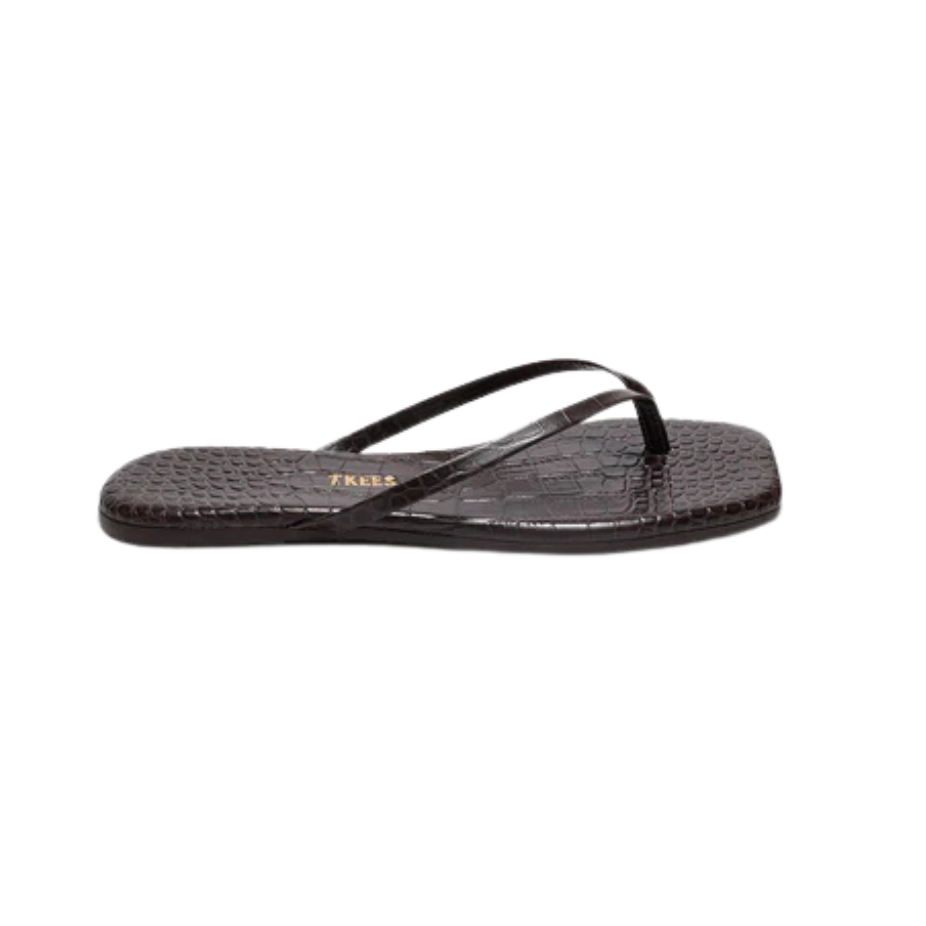 Tkees Square Toe Lily Croc Sandal -Carob