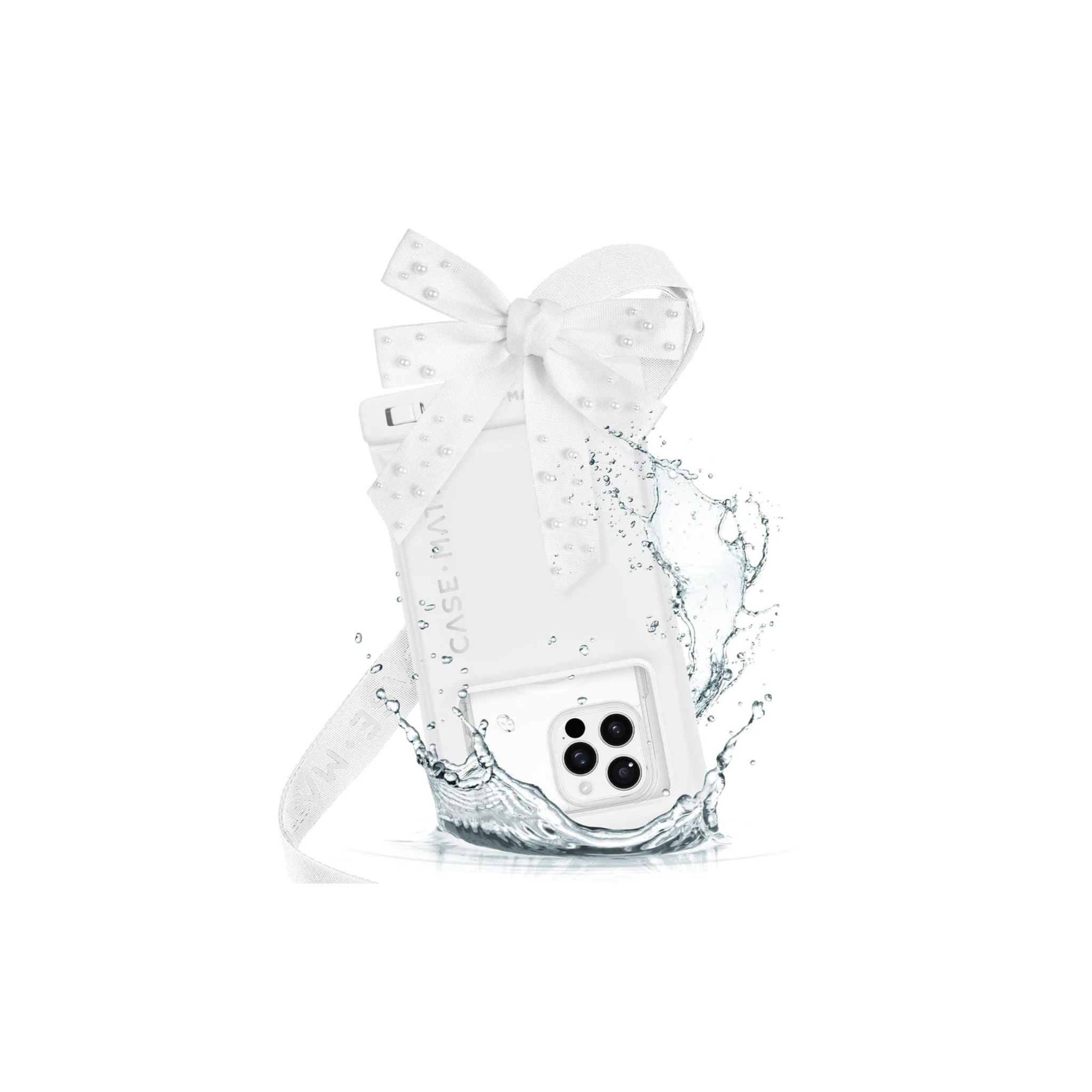 Case Mate Waterproof Floating Pouch -Ivory Pearl Bow