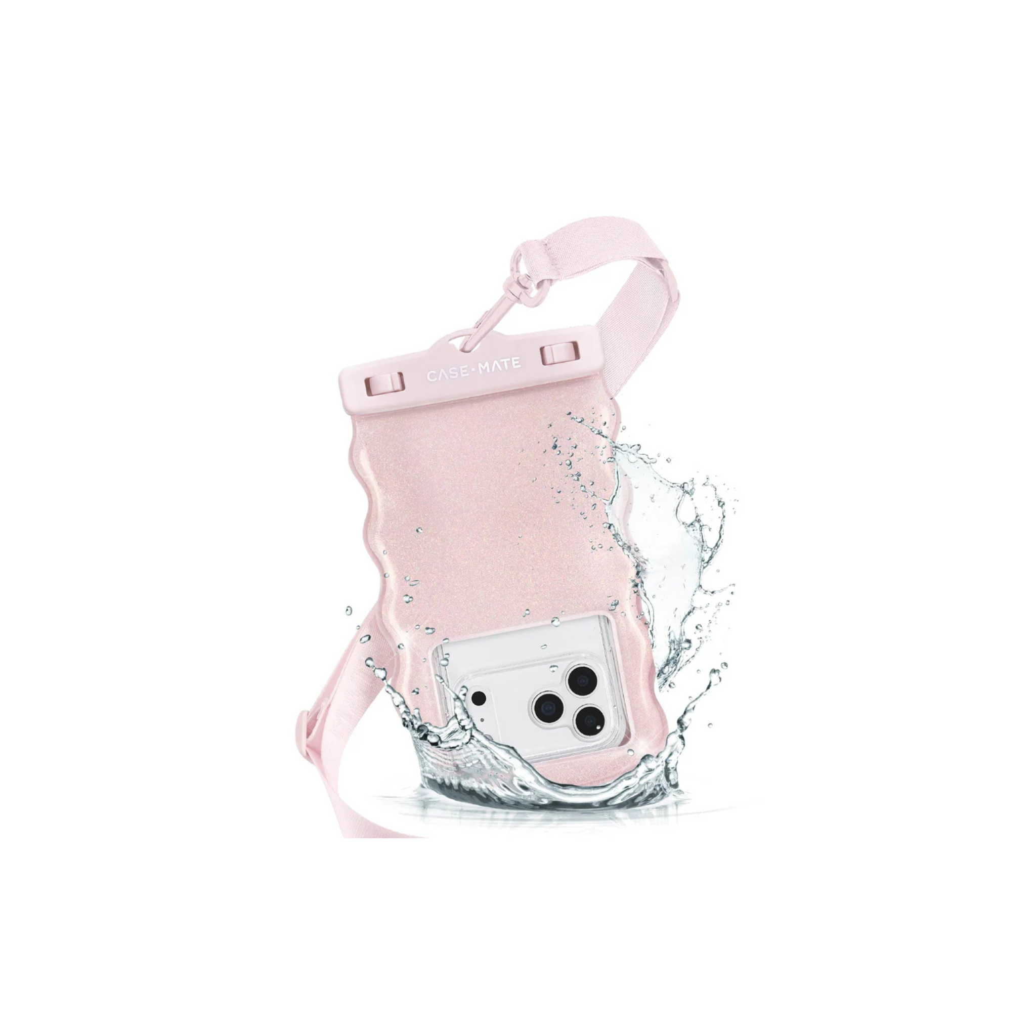 Case Mate Wavy Waterproof Floating Phone Pouch -Ballet Pink Twinkle