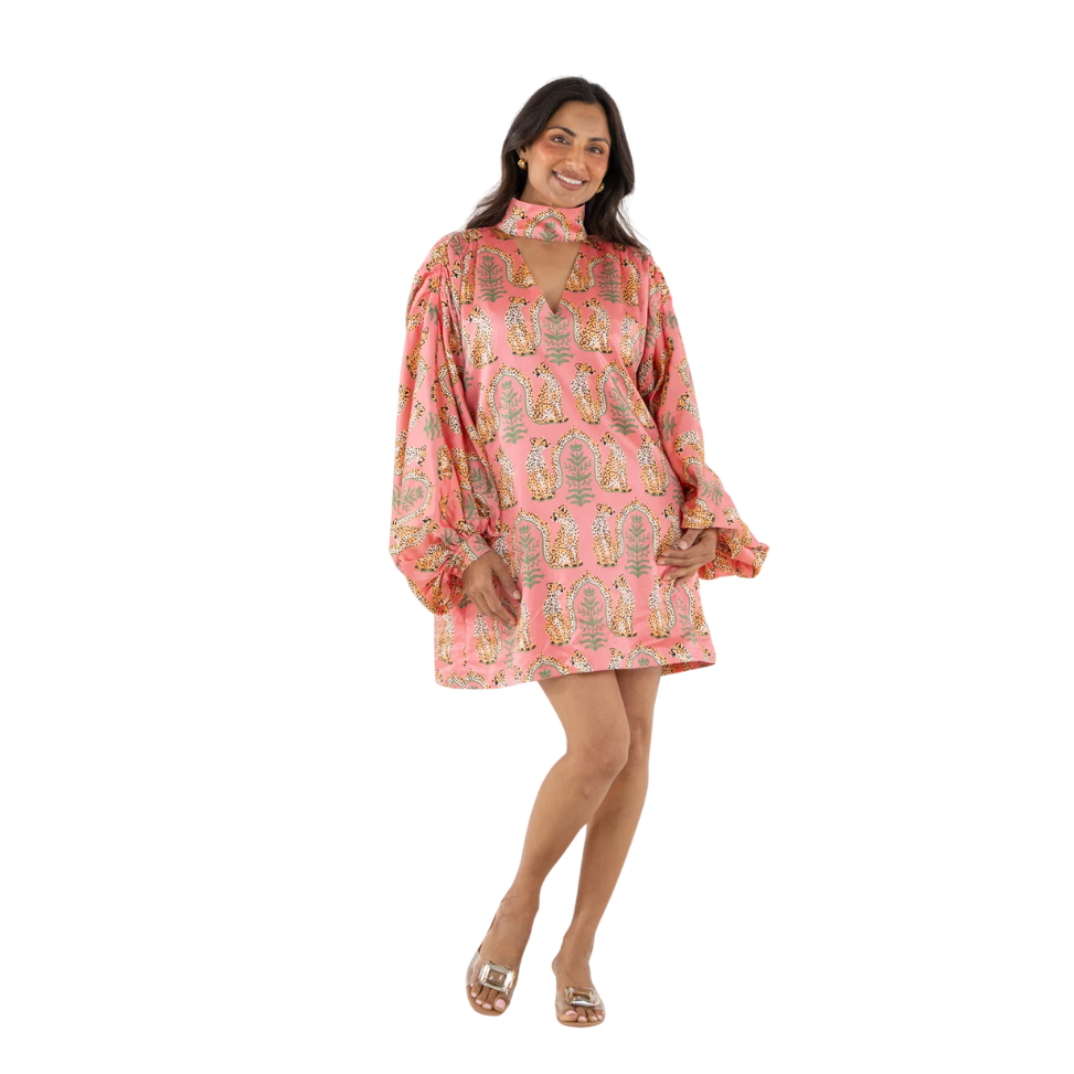 Emily McCarthy Sasha Mini Dress -Cabana Cat