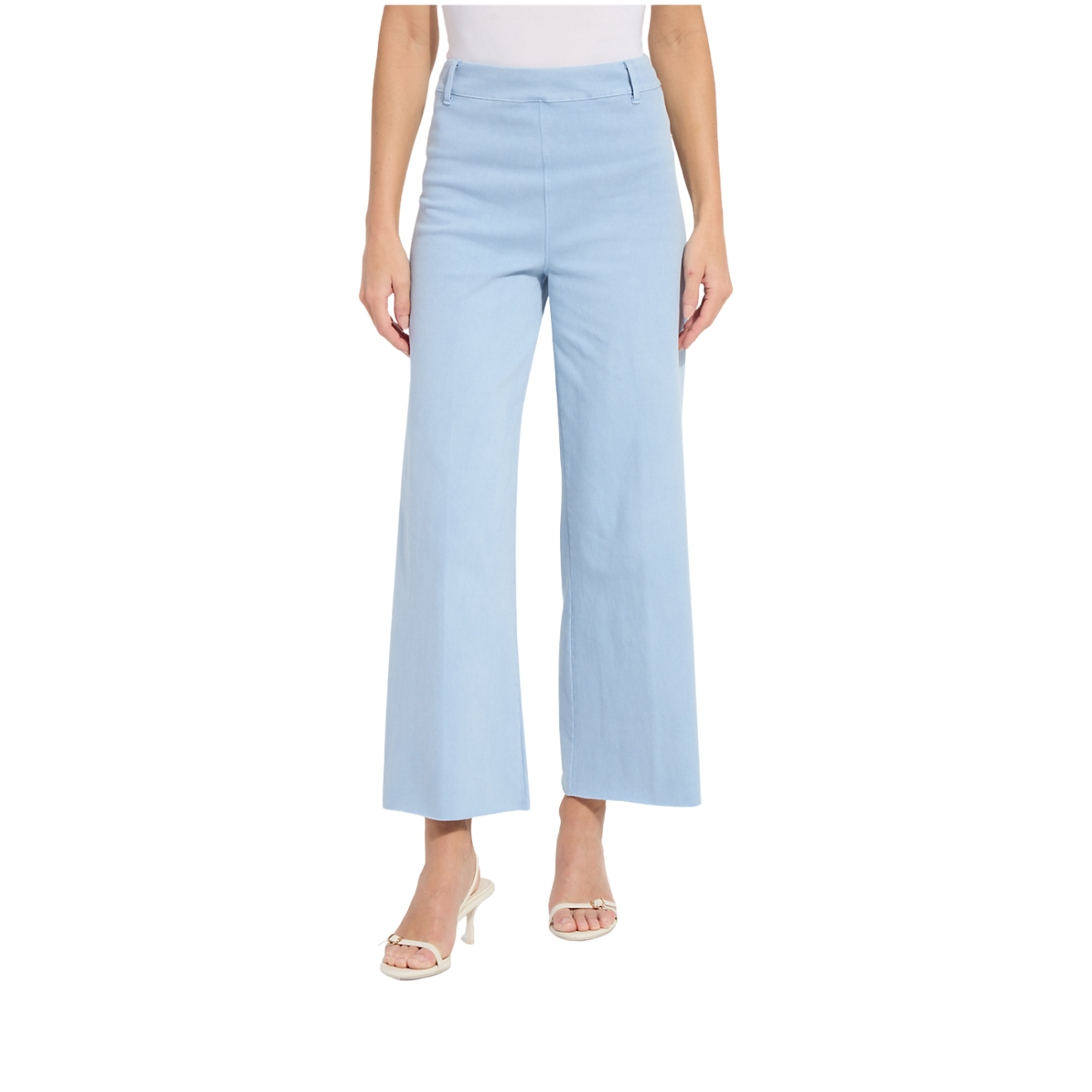 Lysse Erin Wide Leg Denim Pant -Antique Wash Chalk Blue