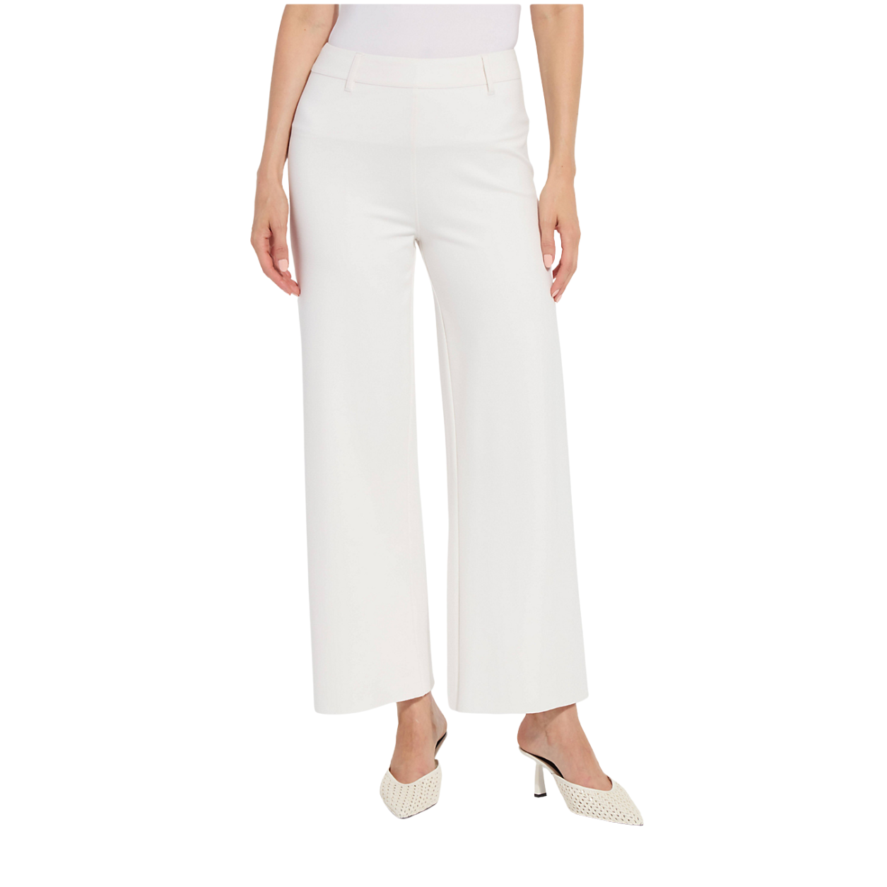Lysse Erin Hi Waist Wide Leg Ponte Pant -Chalk