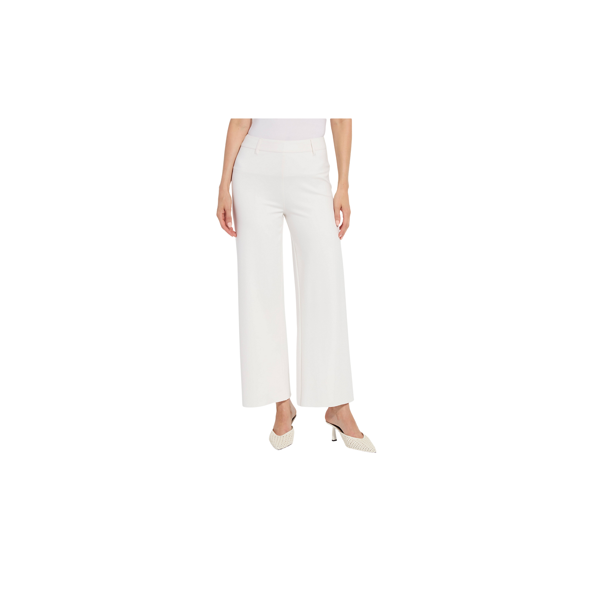 Lysse Erin Hi Waist Wide Leg Ponte Pant -Chalk