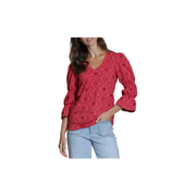 APNY Eyelet Grace Tee -Hibiscus